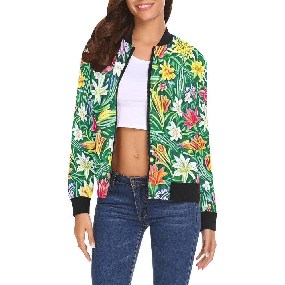 All Over Print Bomber Jacket for Women ( H19)