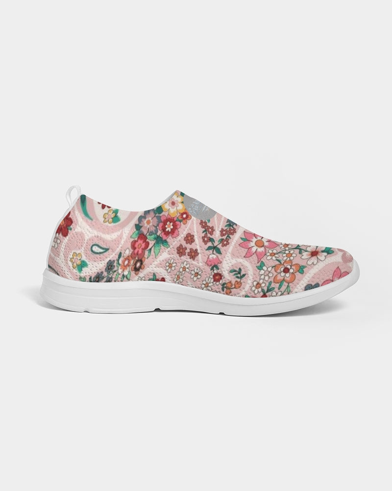 Pink abstract Pretty Sisters Women's Slip-On Flyknit Shoe