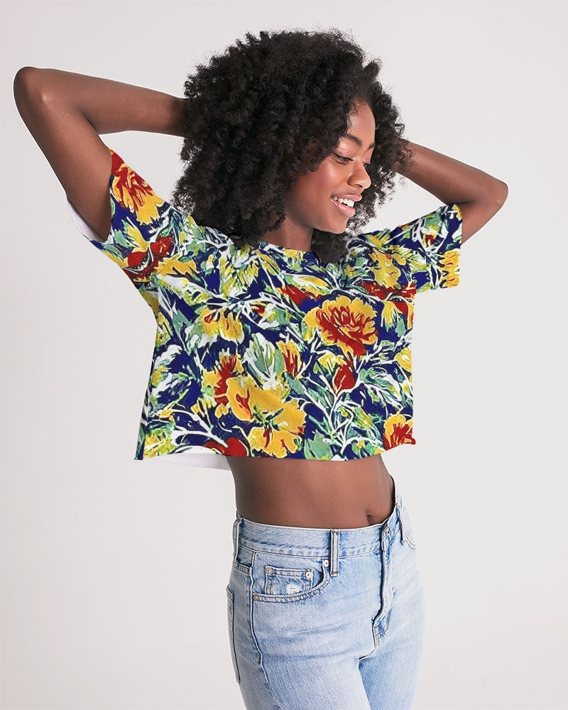 Painted floor design Women's All-Over Print Lounge Cropped Tee