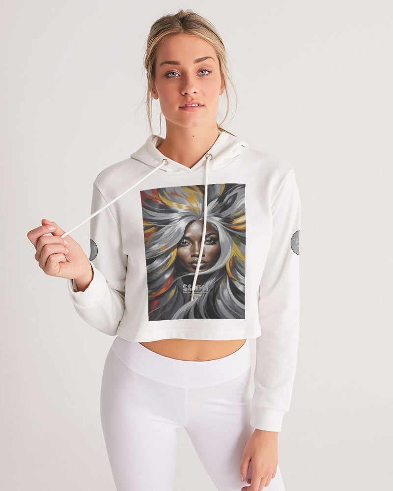 Black Sister Collection [Part 1 ] Women's All-Over Print Cropped Hoodie