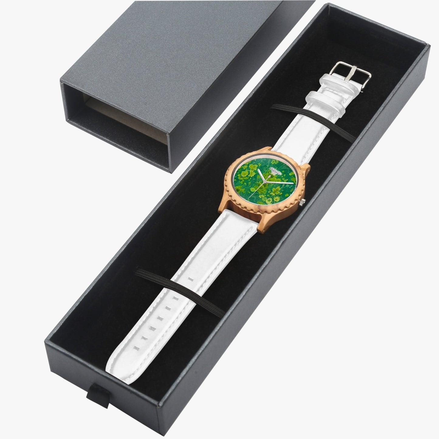 Italian Olive Lumber Wooden Watch - Leather Strap