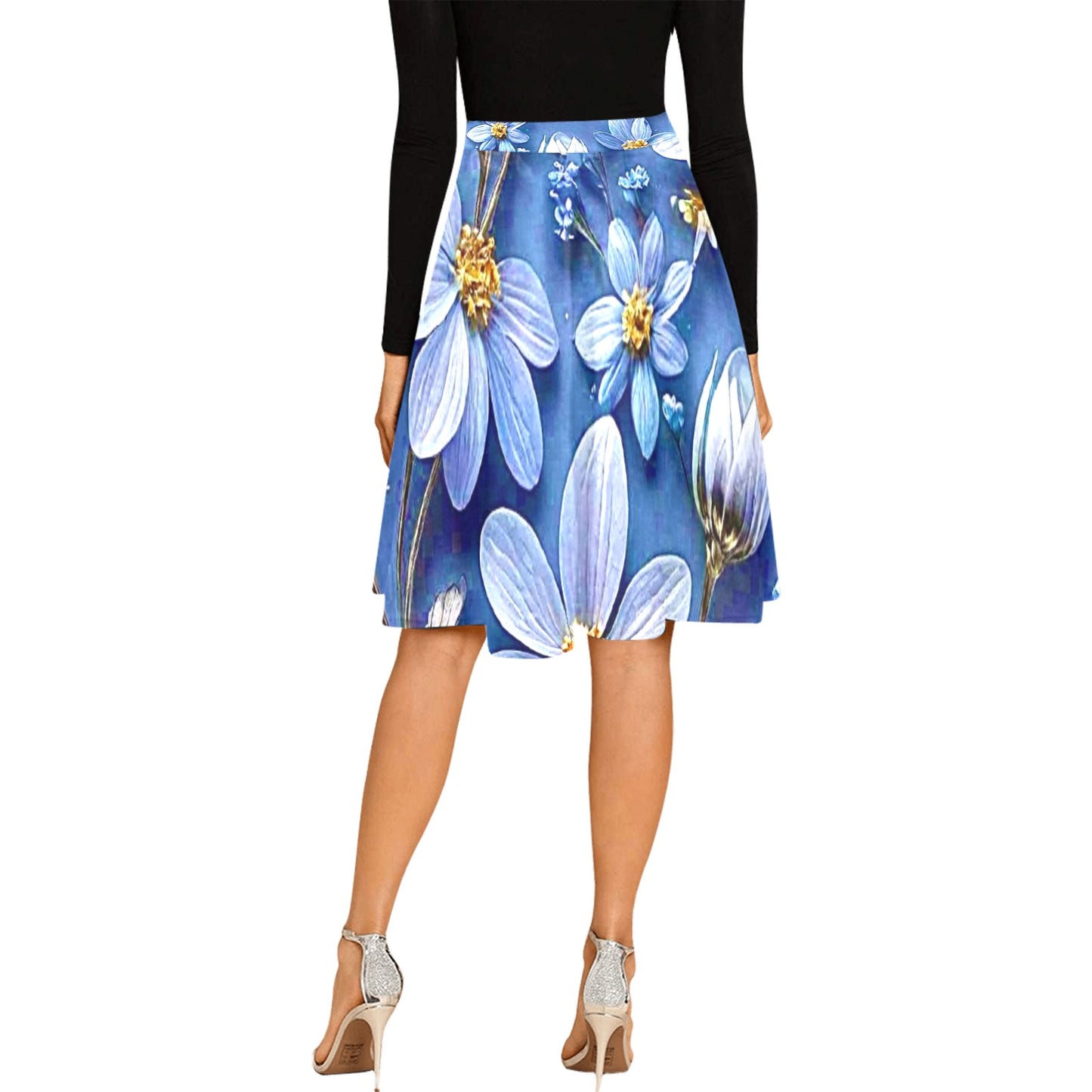 Women's Pleated Midi Skirt (Model D15)