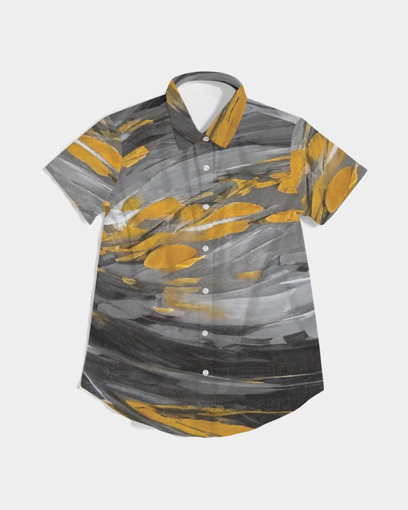 Black Sister Collection [Part 1 ] Women's All-Over Print Short Sleeve Button Up