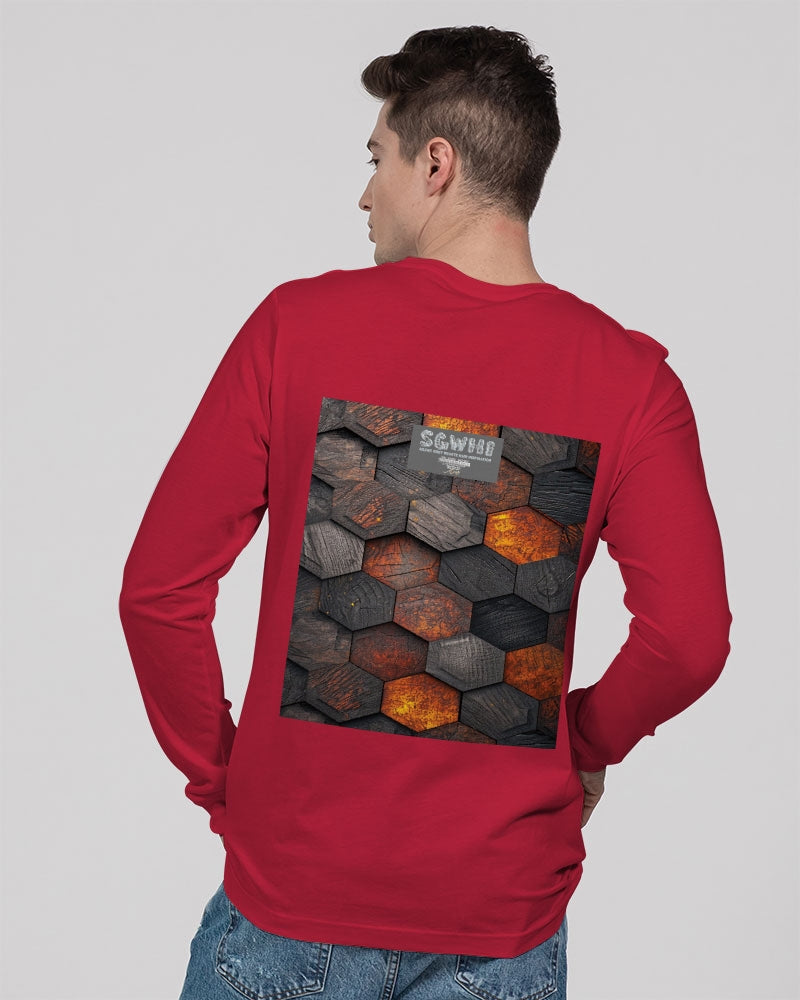 Cool stone hexagon patten 3D Unisex Jersey Long Sleeve Tee | Bella + Canvas