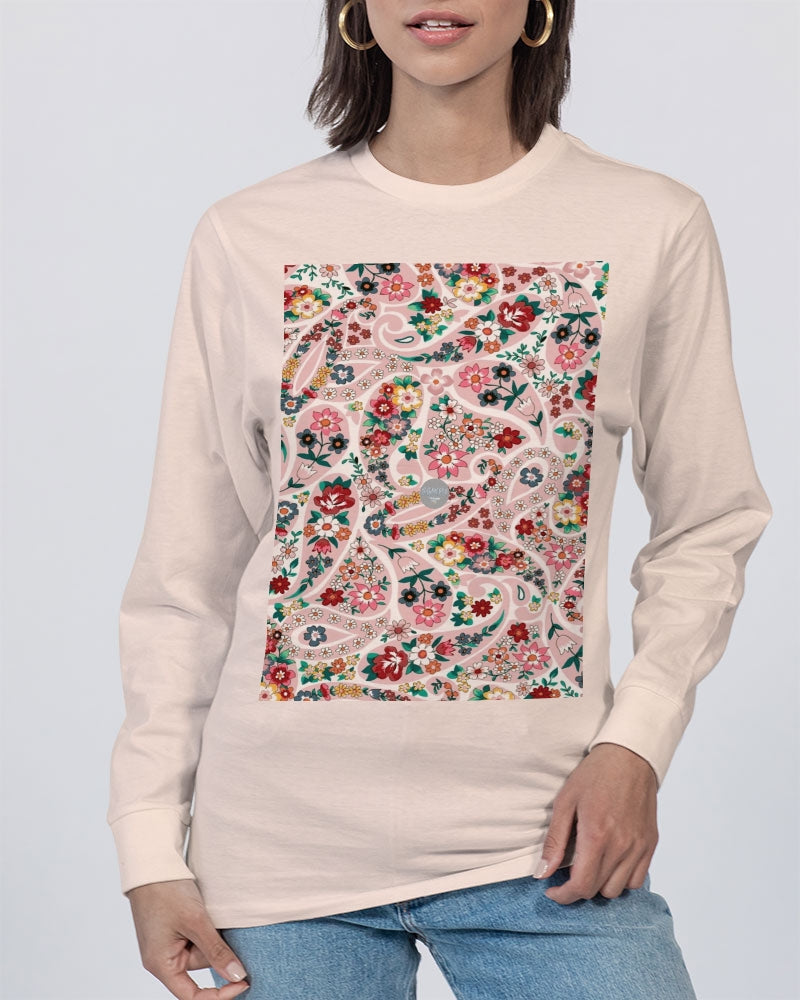 Pink abstract Pretty Sisters Unisex Long Sleeve Tee | Lane Seven