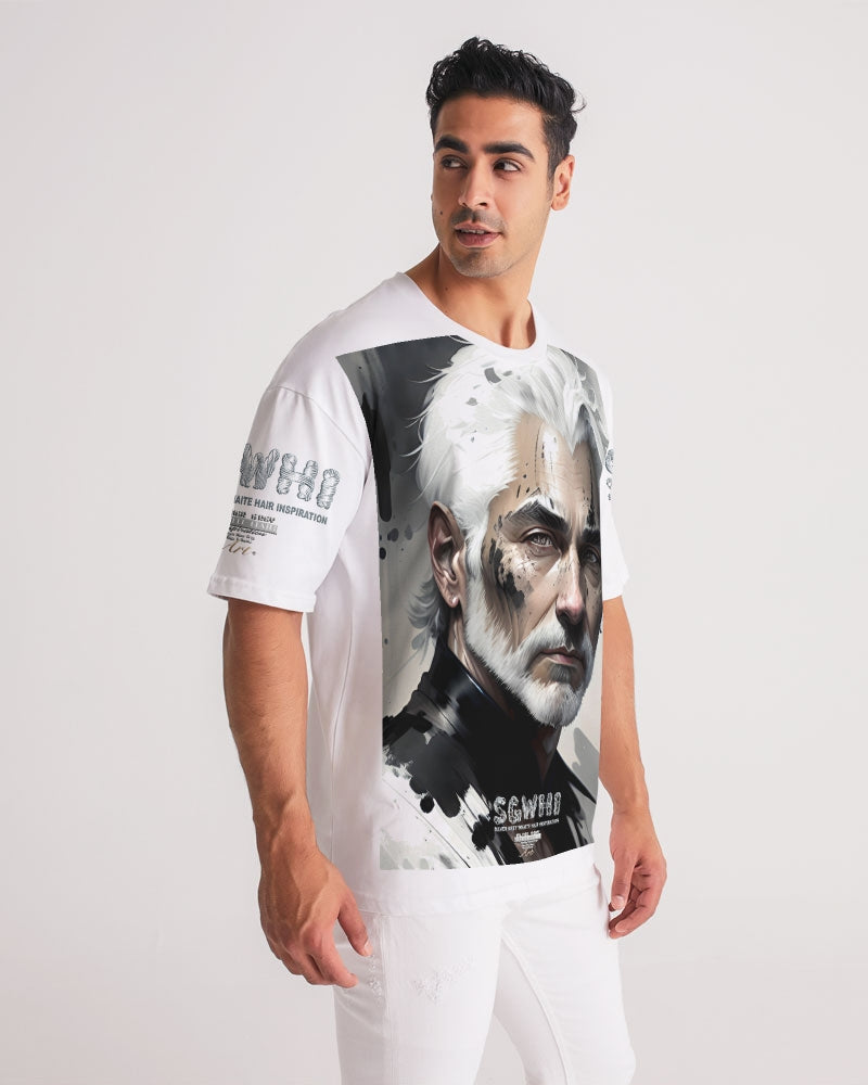 White silver grey fox King Men's All-Over Print Premium Heavyweight Tee