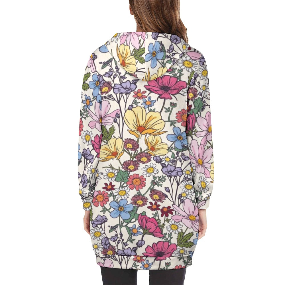 Women's full print long Hoodie