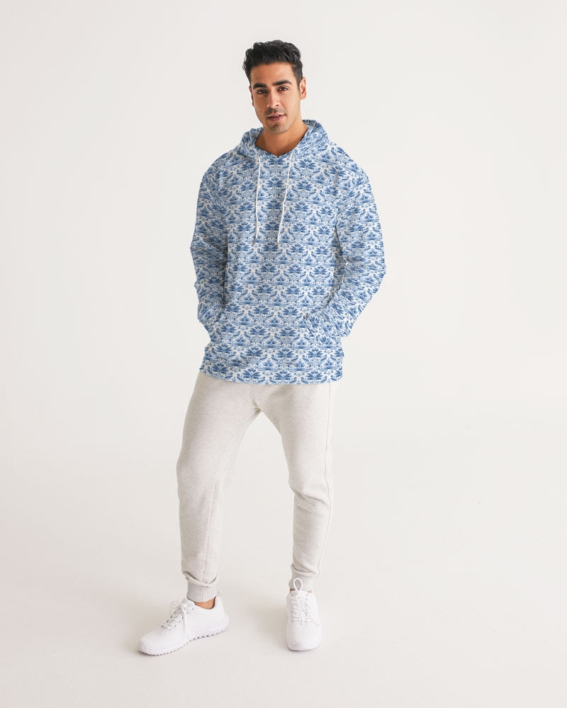 light blue Royal patten  Men's All-Over Print Hoodie