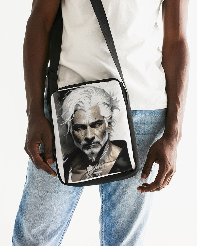 Handsome Silver grey Indian ink Portrait Messenger Pouch