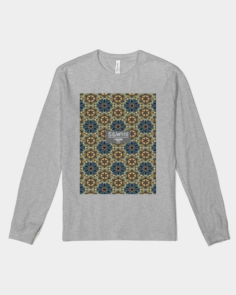 Green & Dark Blue almost star pattern. Unisex Jersey Long Sleeve Tee | Bella + Canvas