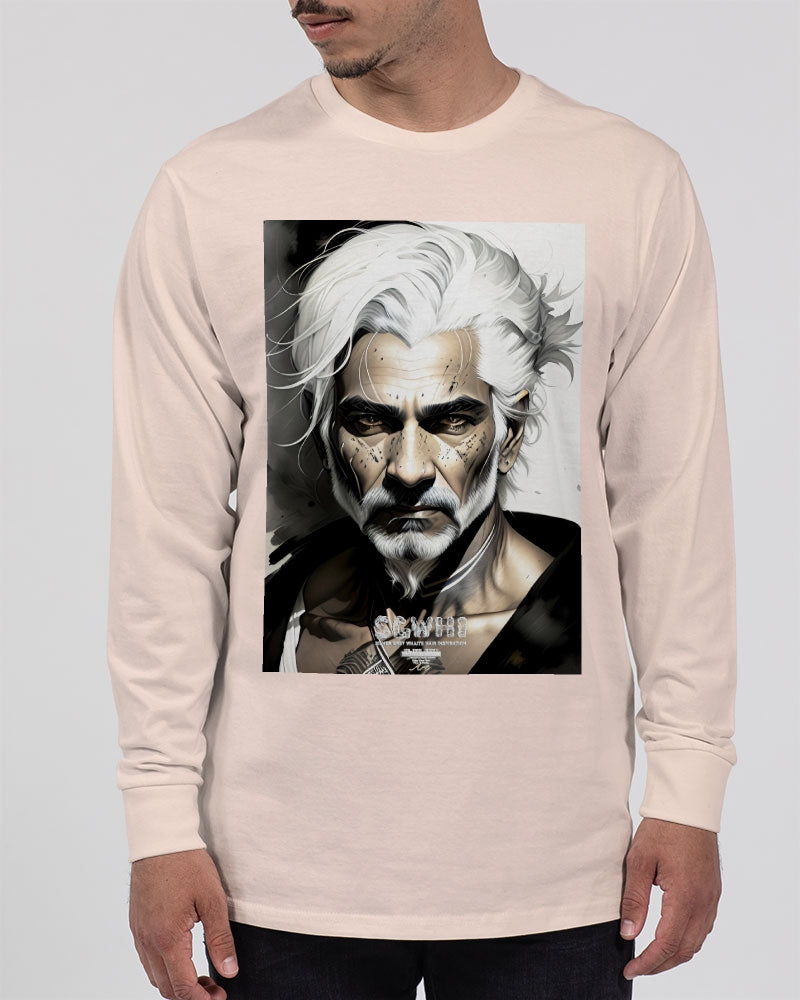 Handsome Silver grey Indian ink Portrait Unisex Long Sleeve Tee | Lane Seven