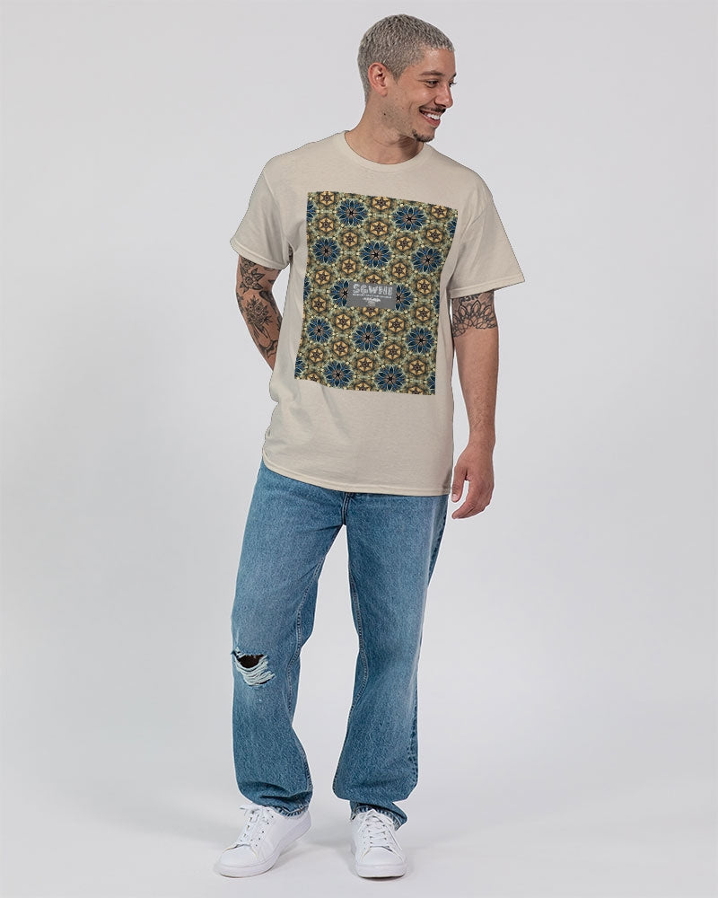 Green & Dark Blue almost star pattern. Unisex Ultra Cotton T-Shirt | Gildan