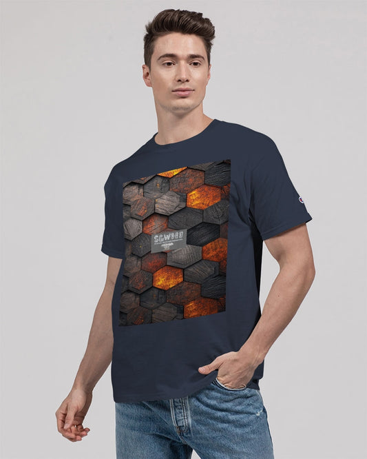 Cool stone hexagon patten 3D Unisex Tee | Champion