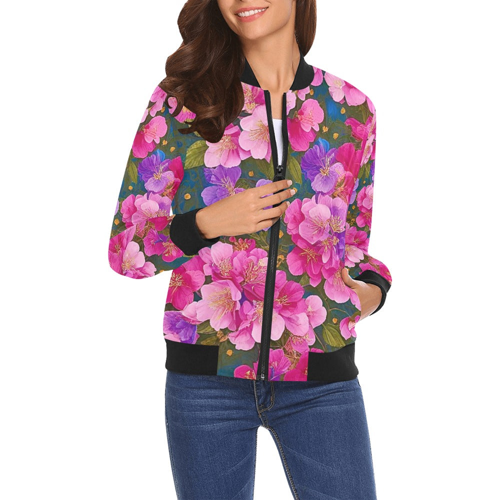 All Over Print Bomber Jacket for Women ( H19)