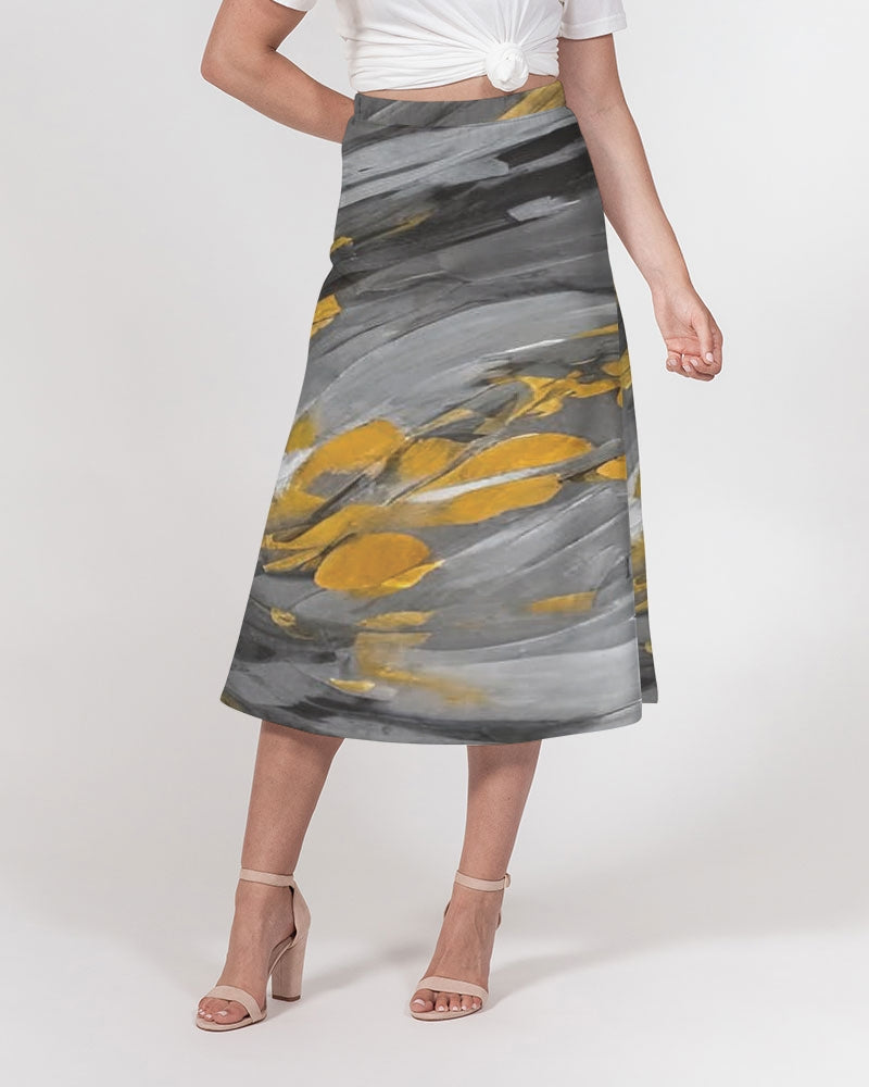 Black Sister Collection [Part 1 ] Women's All-Over Print A-Line Midi Skirt