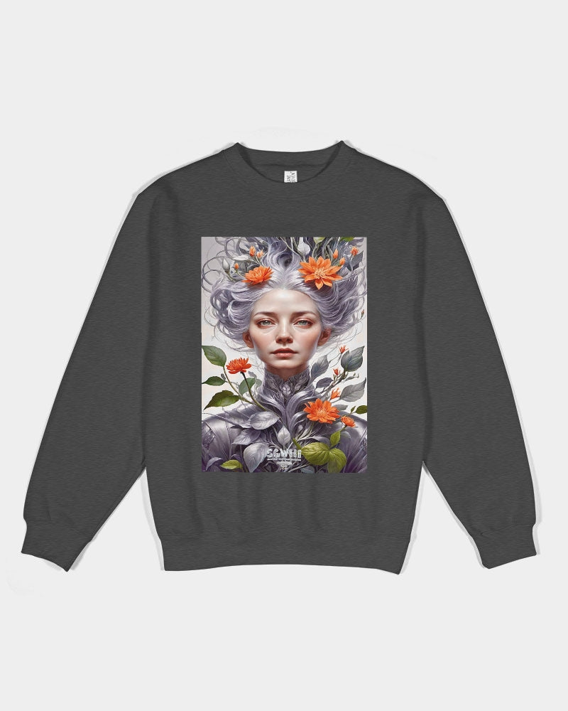 Beautiful white sister grey hair blossom Unisex Premium Crewneck Sweatshirt | Lane Seven