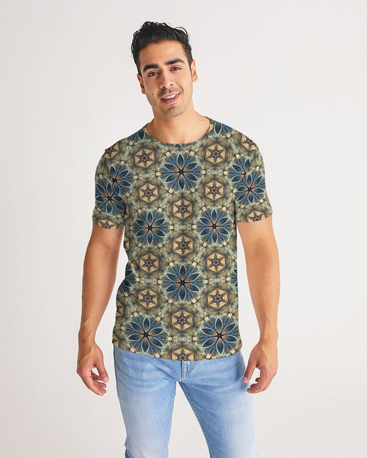 Green & Dark Blue almost star pattern. Men's All-Over Print Tee