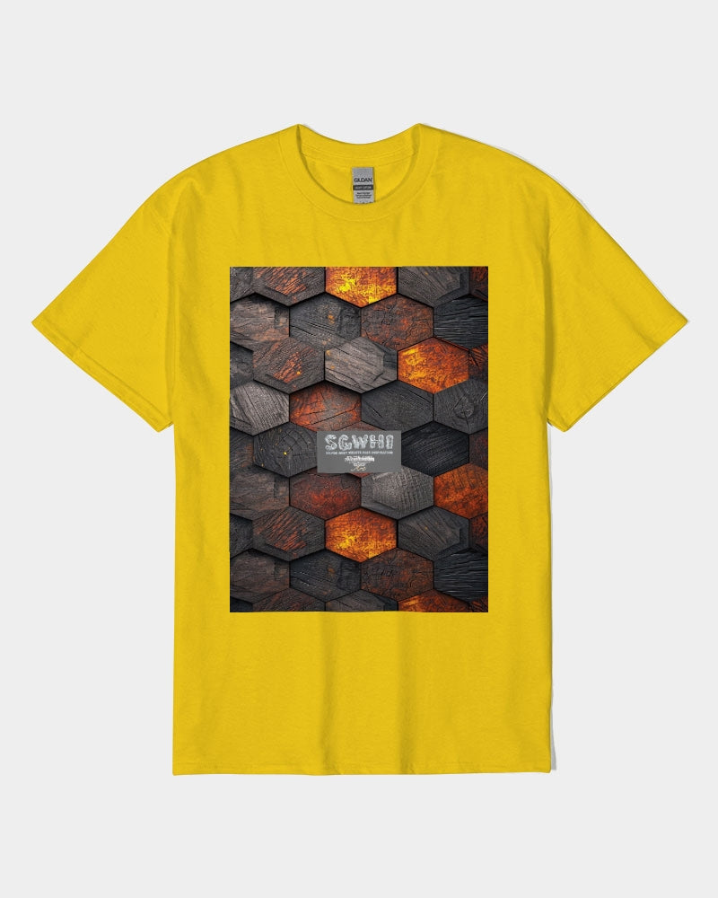 Cool stone hexagon patten 3D Unisex Heavy Cotton T-Shirt | Gildan