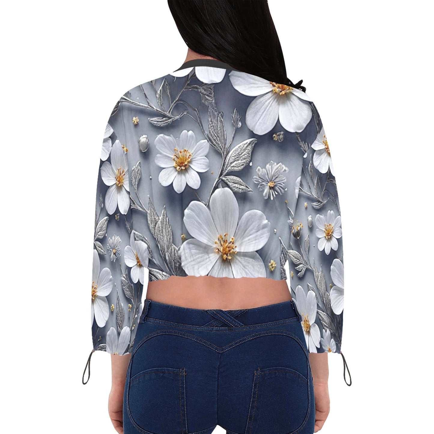 Women's Chiffon Cropped Jacket (Model H30)