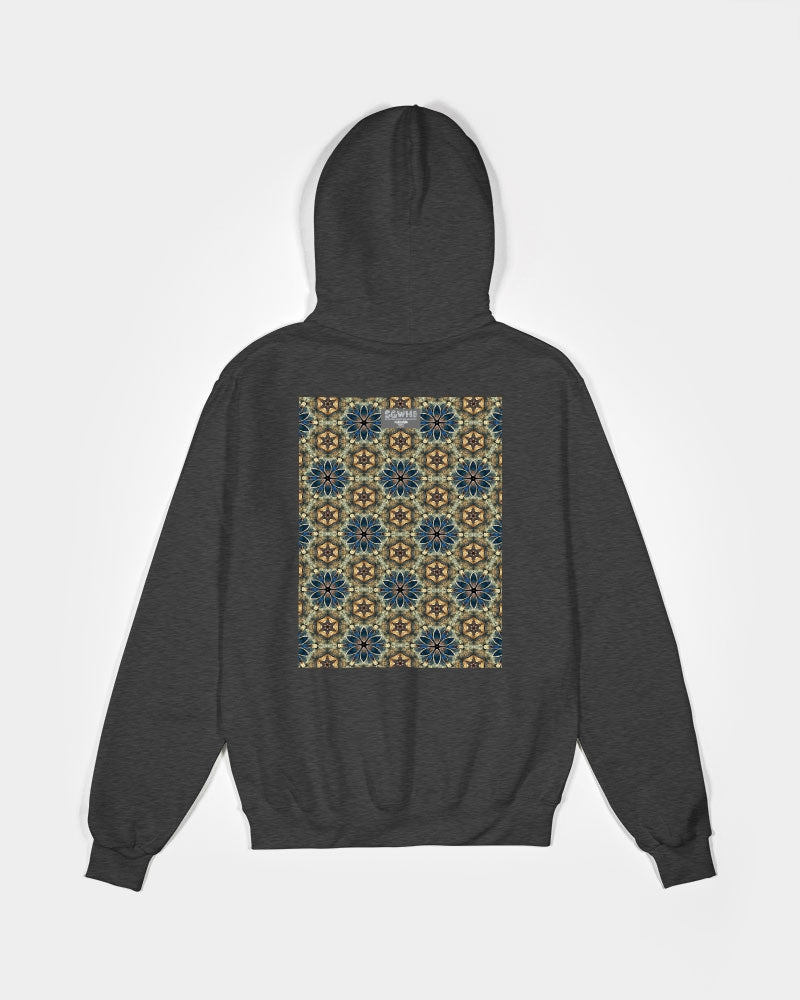 Green & Dark Blue almost star pattern. Unisex Hoodie | Champion