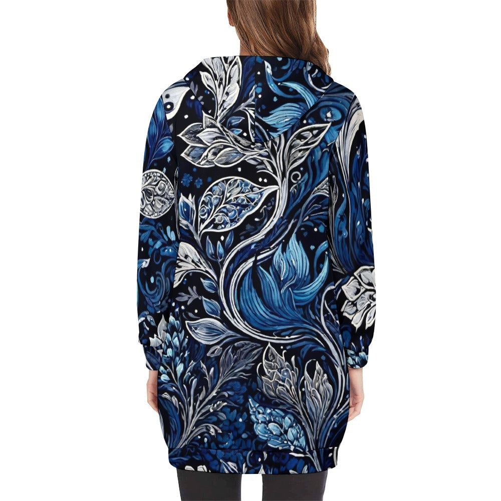 Women's full print long Hoodie