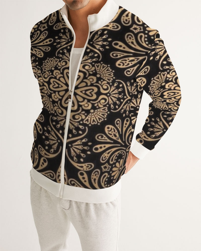 Man of Elegance Men's All-Over Print Track Jacket