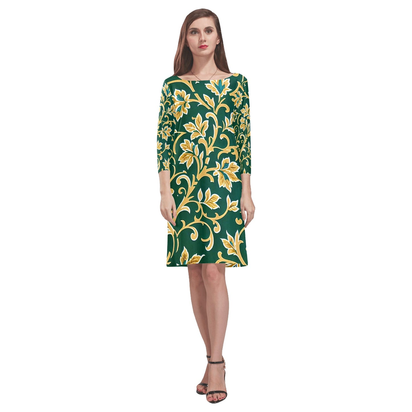 Women's Loose Round Neck Dress (Model D22)