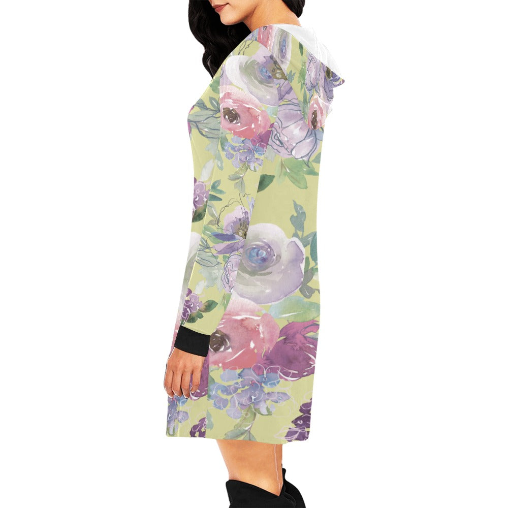 Women's All Over Print Hoodie Mini Dress (H27)