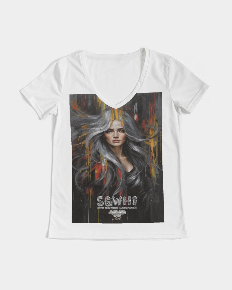 Beautiful white Sister [Part two collection] Women's All-Over Print V-Neck Tee