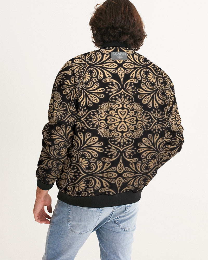 Man of Elegance Men's All-Over Print Bomber Jacket