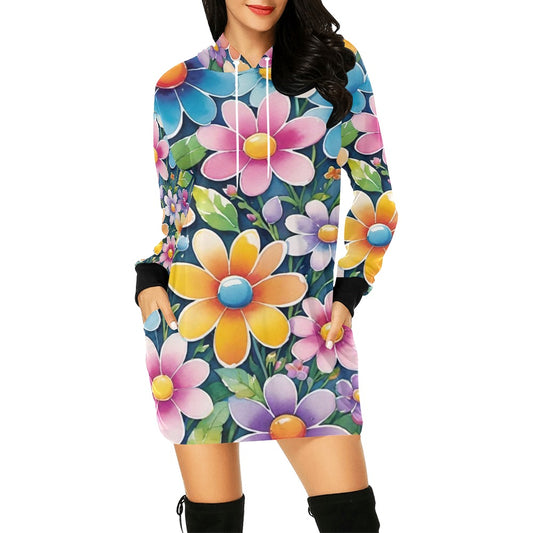 Women's All Over Print Hoodie Mini Dress (H27)