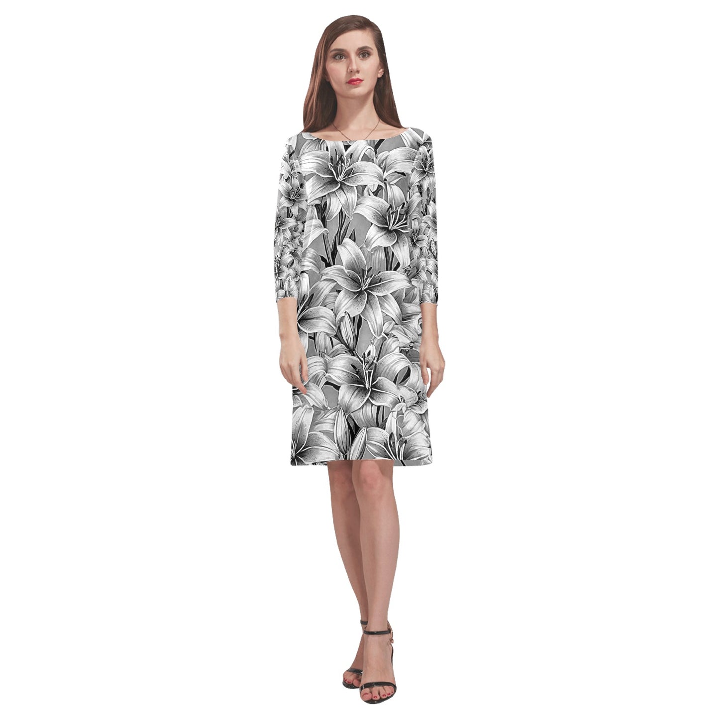 Women's Loose Round Neck Dress (Model D22)