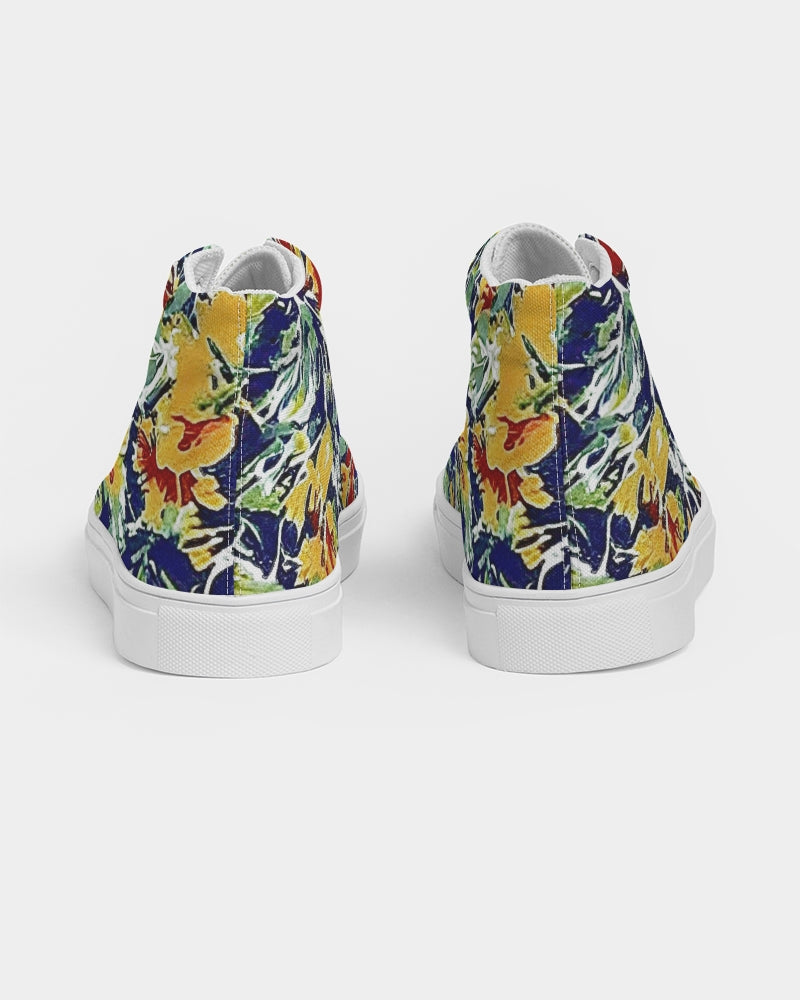 Painted floor design Women's Hightop Canvas Shoe