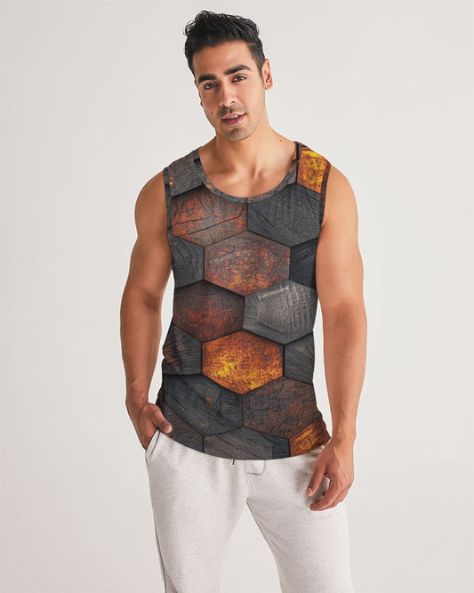 Cool stone hexagon patten 3D Men's All-Over Print Sport Tank