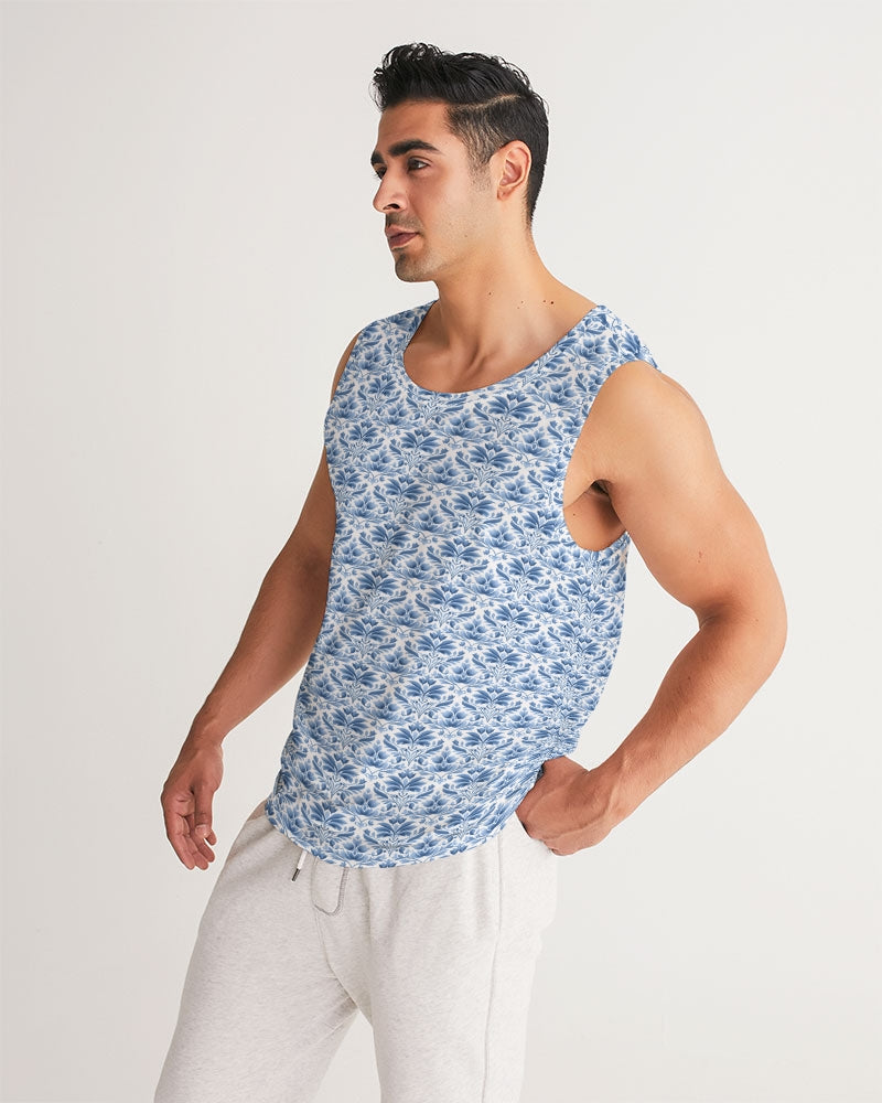 light blue Royal patten  Men's All-Over Print Sport Tank