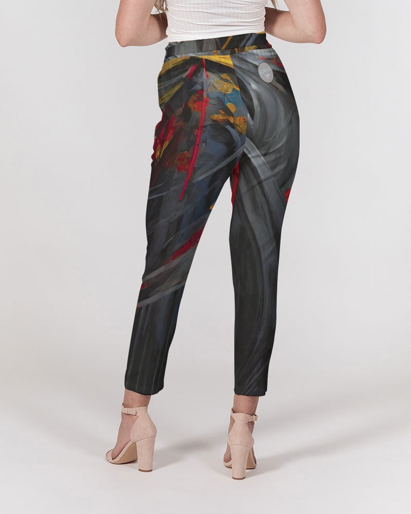 Asian collection [Part 1] Women's All-Over Print Belted Tapered Pants