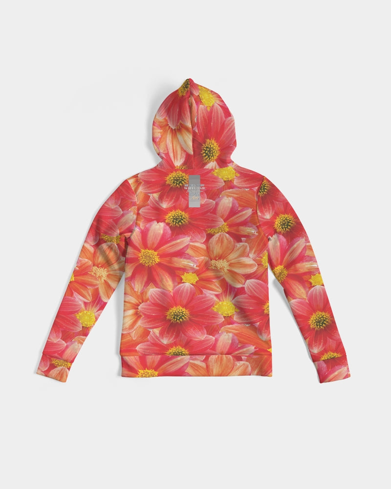 Beautiful blood orange flower design Women's All-Over Print Hoodie