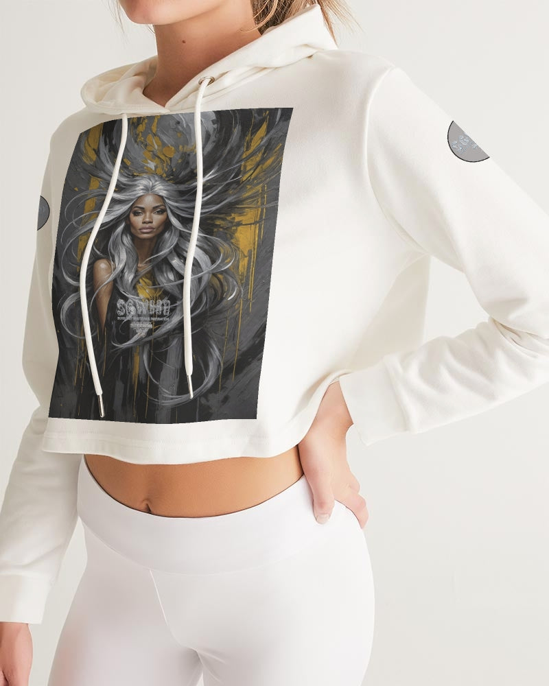 Black Sister Collection [Part 2 ] Women's All-Over Print Cropped Hoodie