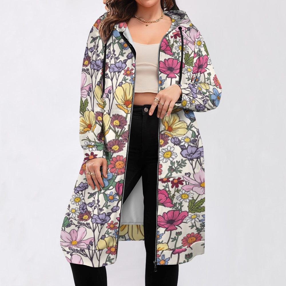 Women's full print long Hoodie