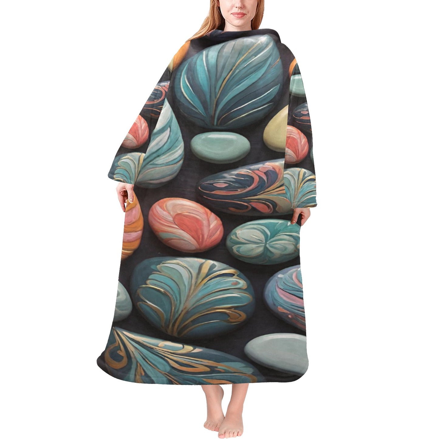 Blanket Robe with Sleeves for Adults