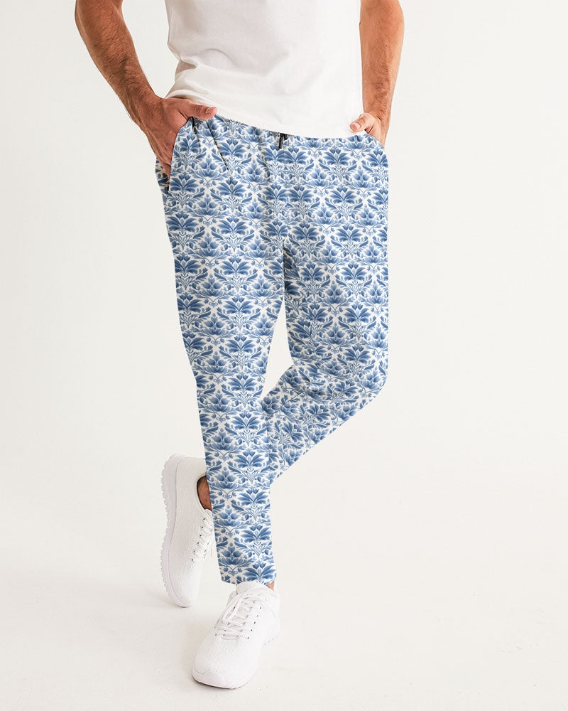 light blue Royal patten  Men's All-Over Print Joggers