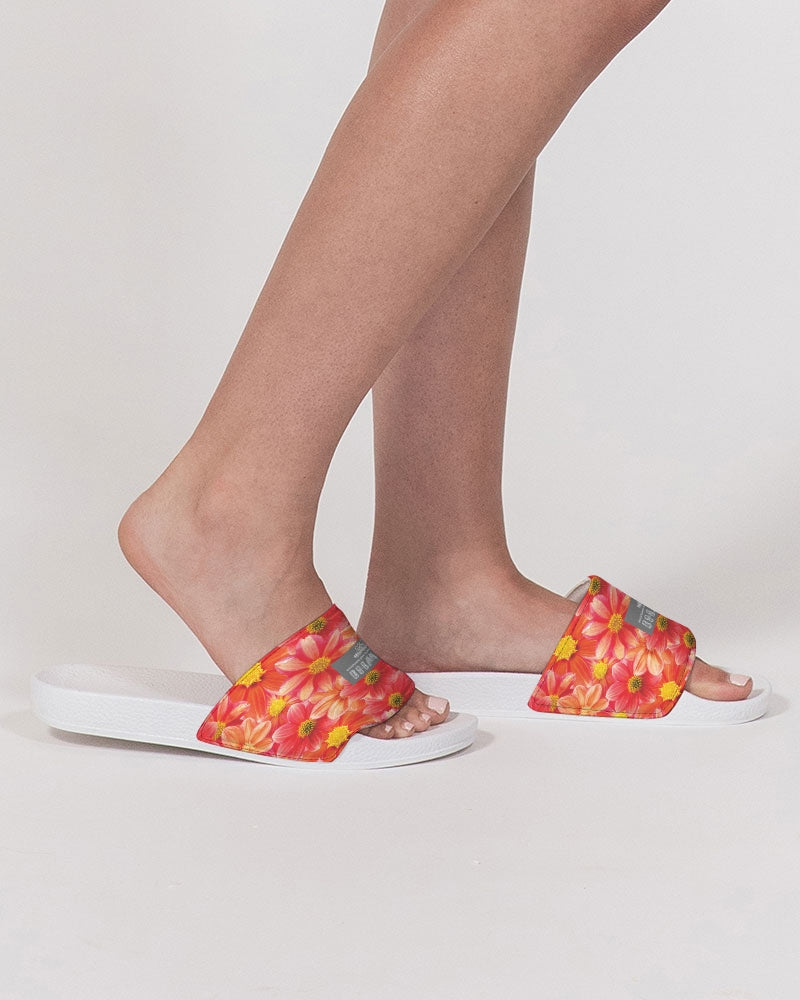 Beautiful blood orange flower design Women's Slide Sandal