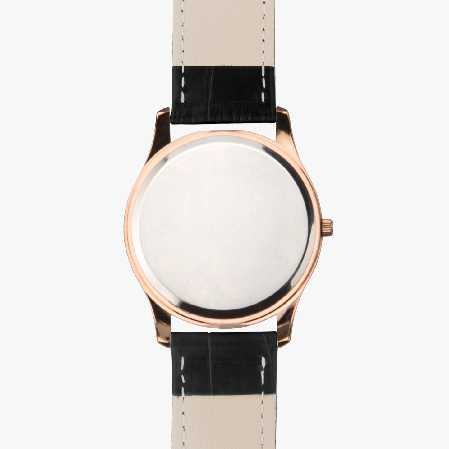 Silver grey white hair inspiration Stylish Leather Strap Classic Quartz Watch (Rose Gold)