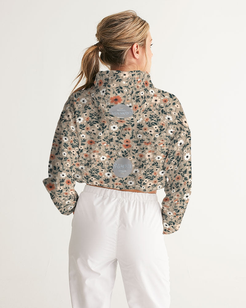 Busy and pretty Women's All-Over Print Cropped Windbreaker