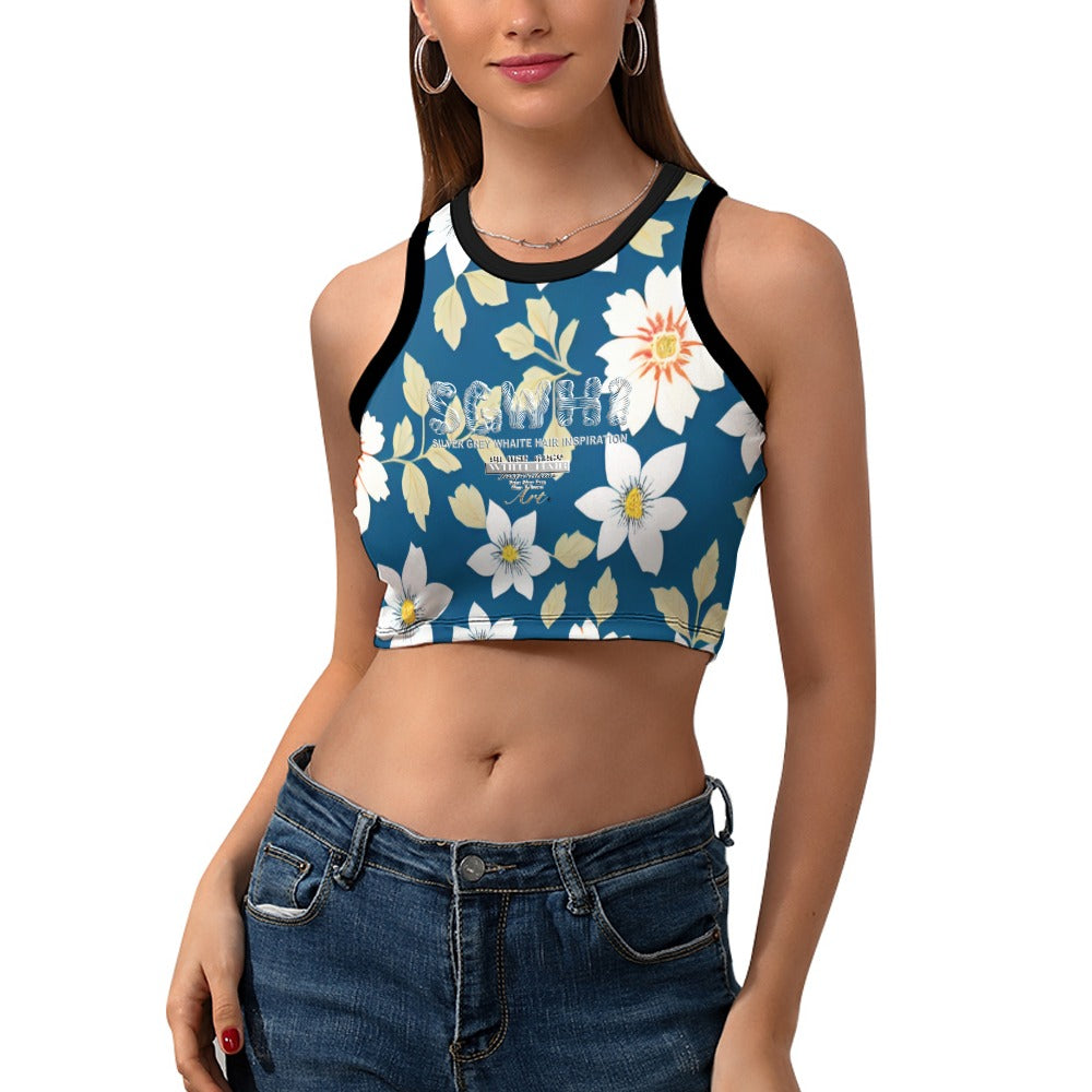 Women's Cropped Slim Racer Tank Top