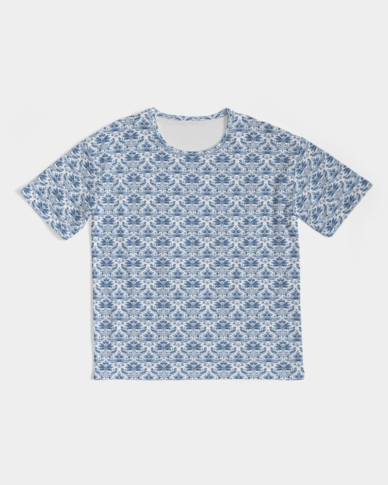 light blue Royal patten  Men's All-Over Print Premium Heavyweight Tee