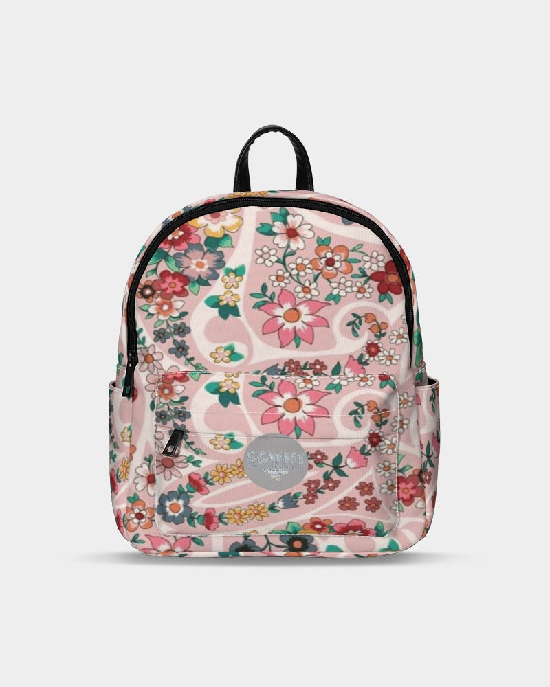 Pink abstract Pretty Sisters Mini Canvas Backpack