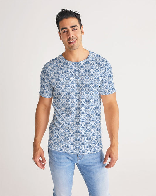 light blue Royal patten  Men's All-Over Print Tee