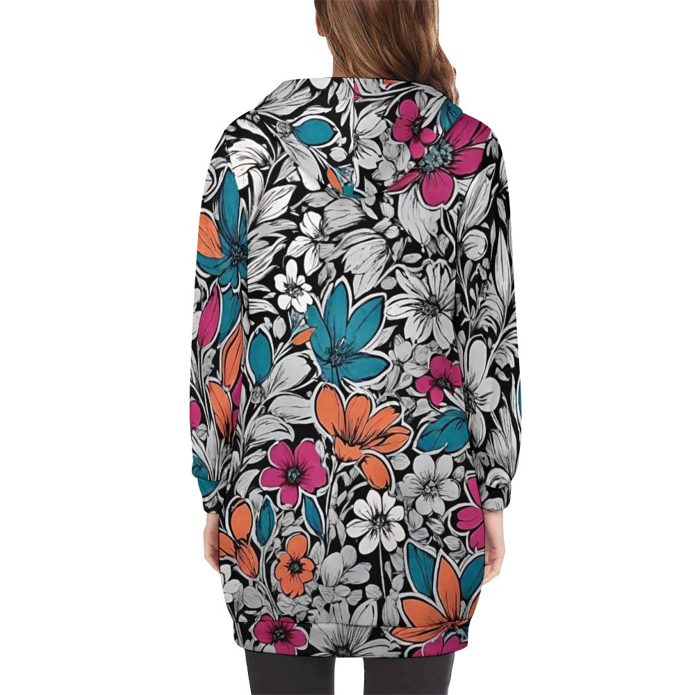 Women's full print long Hoodie