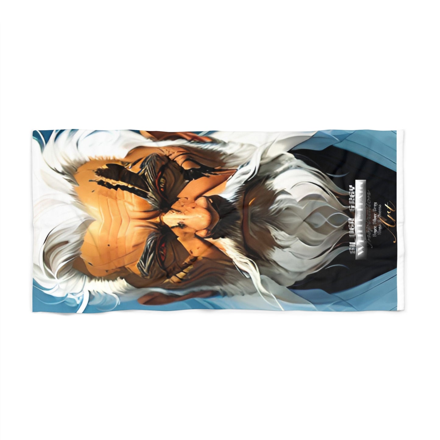 Silver beard warriorBeach Towel